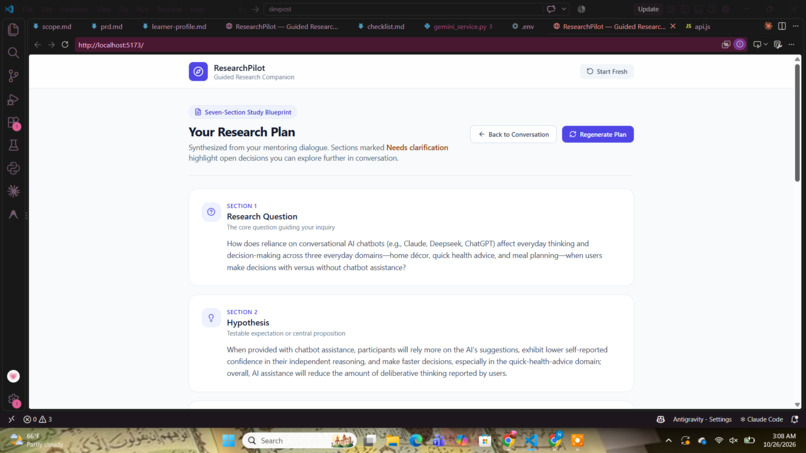 ResearchPilot: AI Research Planning Mentor – screenshot 3