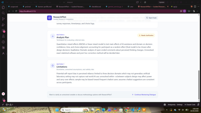 ResearchPilot: AI Research Planning Mentor – screenshot 5