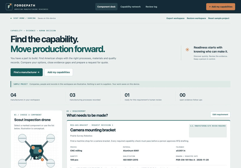 Forgepath Supplier Desk – screenshot 1