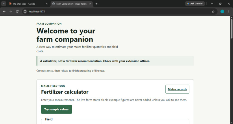 Maize Fertilizer Calculator – screenshot 2