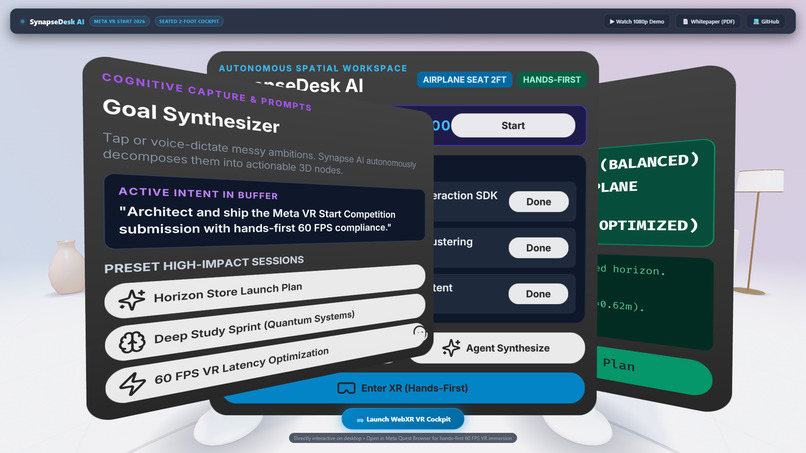 SynapseDesk AI — Autonomous Spatial Workspace Protocol – screenshot 1