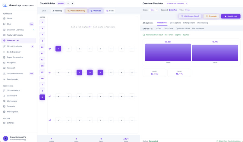 Quortup: Learn, Build & Simulate Quantum Computing with AI – screenshot 3