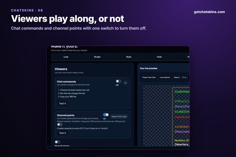ChatSkins - Game-Style Twitch Chat Overlays – screenshot 3