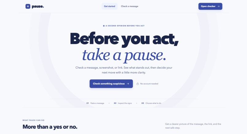 Pause: Check Before You Trust – screenshot 1