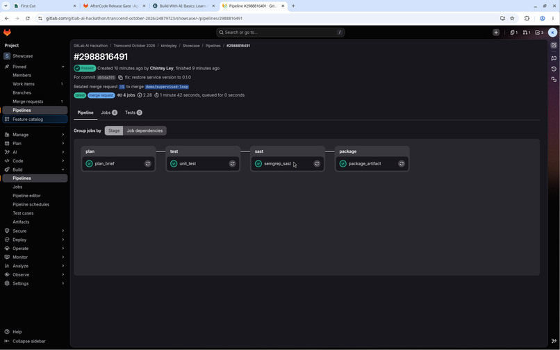 AfterCode: Post-code loop on GitLab Duo + CI – screenshot 2