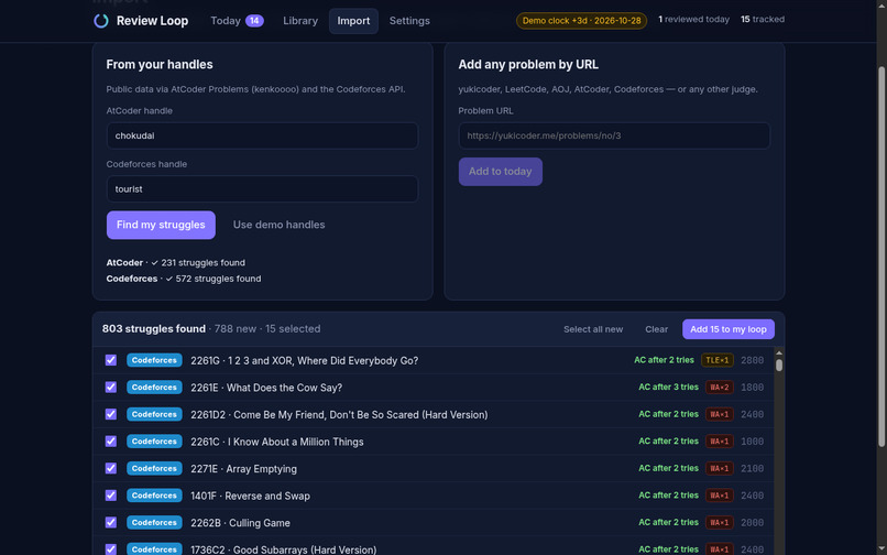 Review Loop – screenshot 2