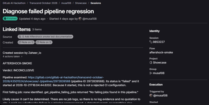 Aftershock — Evidence-First Release Safety for GitLab – screenshot 3