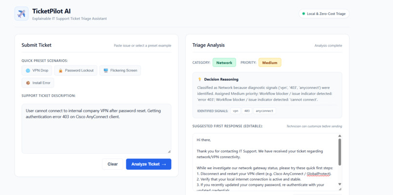 TicketPilot AI – screenshot 2