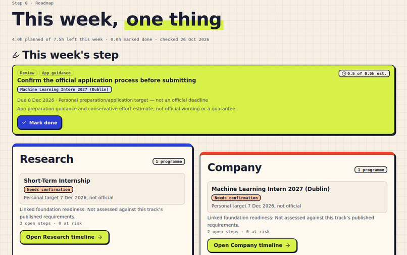 Internship Planner – screenshot 3