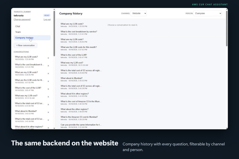 AWS CUR Chat Assistant – screenshot 6