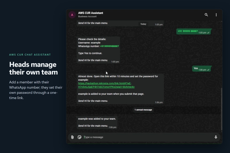 AWS CUR Chat Assistant – screenshot 9