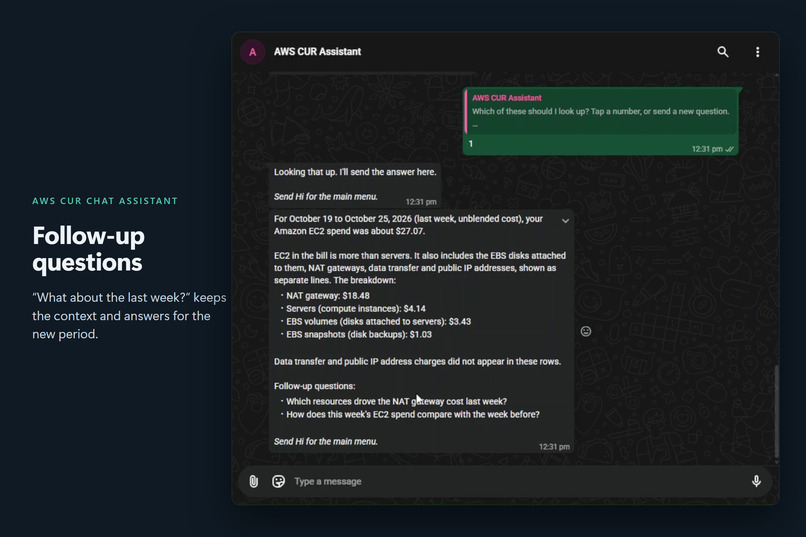 AWS CUR Chat Assistant – screenshot 14