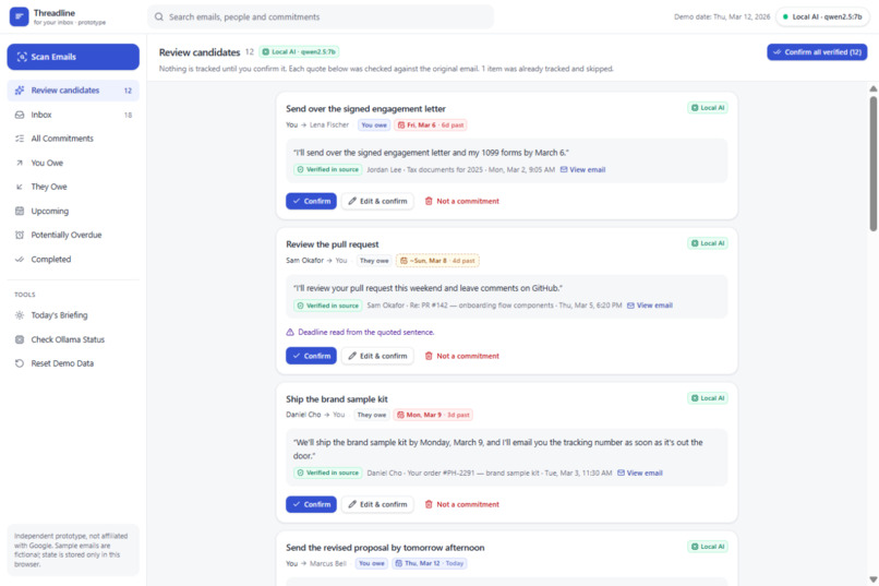ThreadLine – screenshot 1