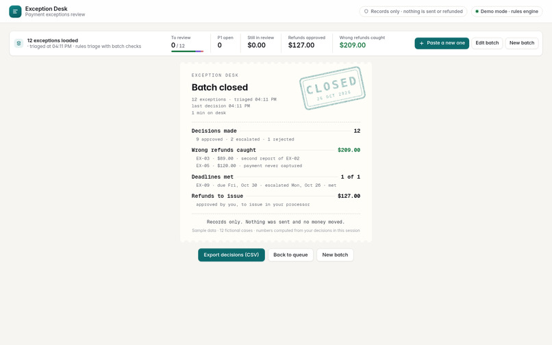 Exception Desk – screenshot 2
