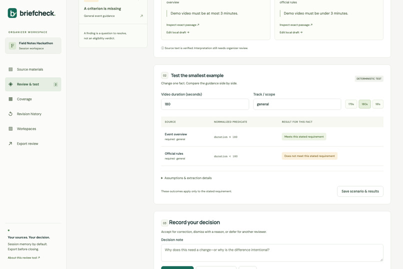 BriefCheck – screenshot 3