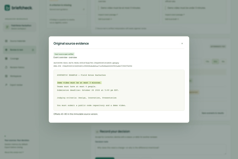 BriefCheck – screenshot 4
