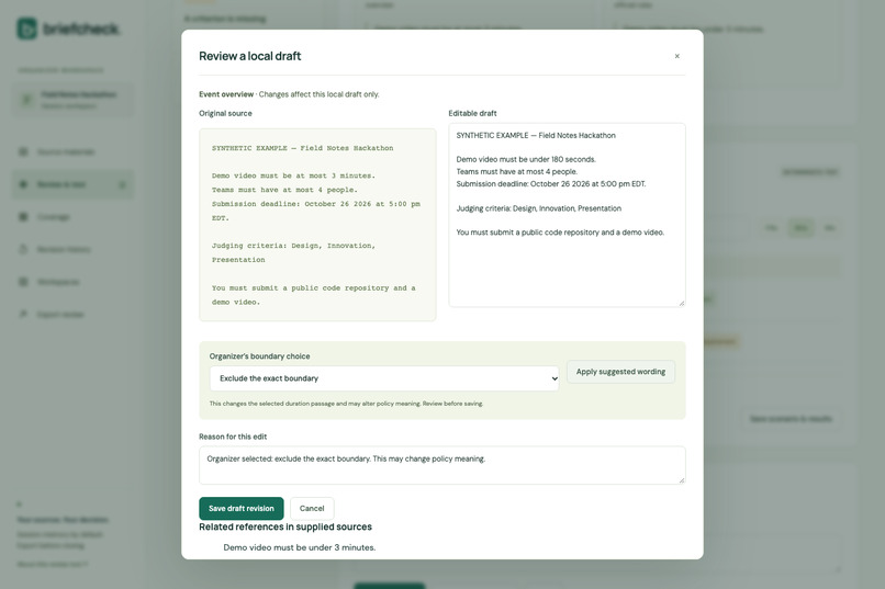 BriefCheck – screenshot 5
