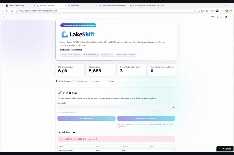 LakeShift: Oracle to Snowflake, Proven – screenshot 2