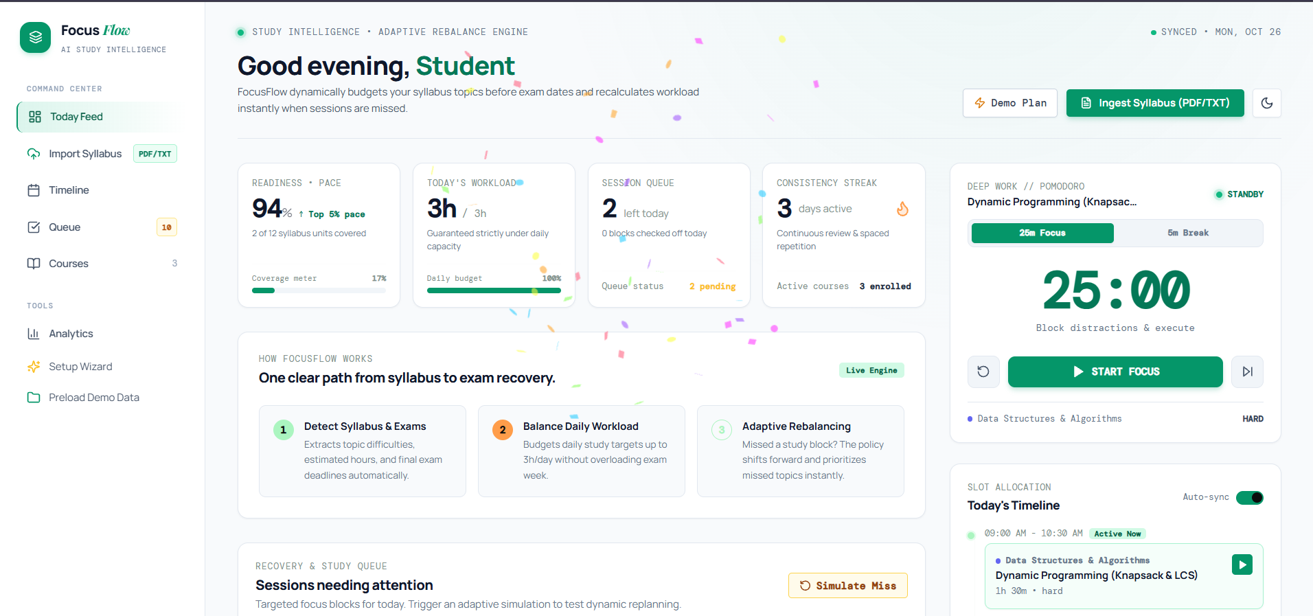 FocusFlow AI — Adaptive Study Planner | Devpost