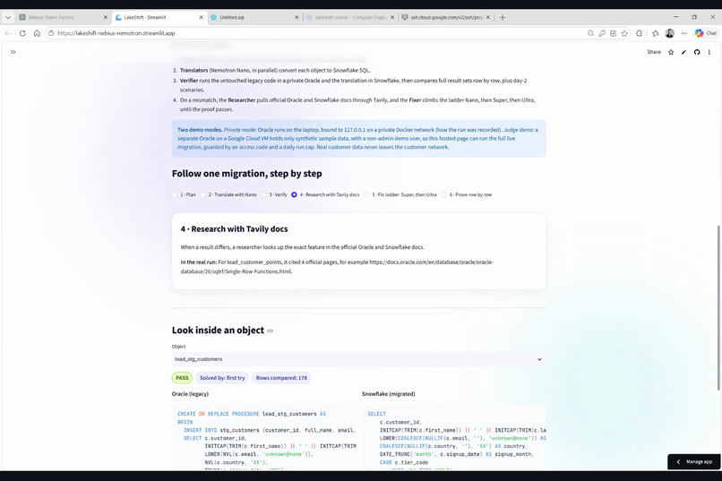 LakeShift: Oracle to Snowflake, Proven – screenshot 5