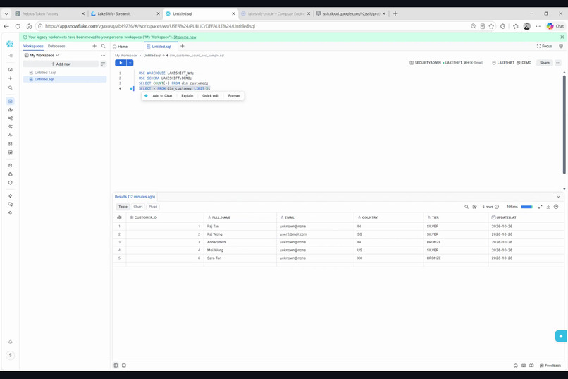 LakeShift: Oracle to Snowflake, Proven – screenshot 7