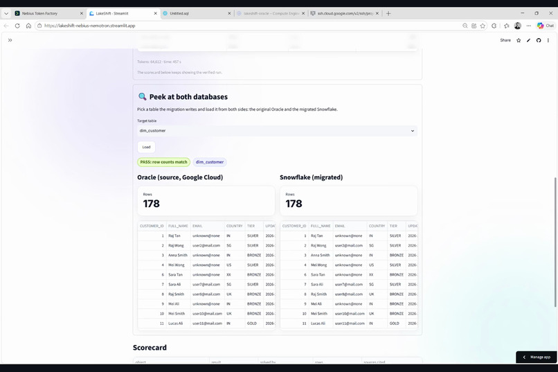 LakeShift: Oracle to Snowflake, Proven – screenshot 8