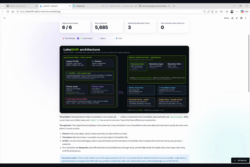 LakeShift: Oracle to Snowflake, Proven – screenshot 9