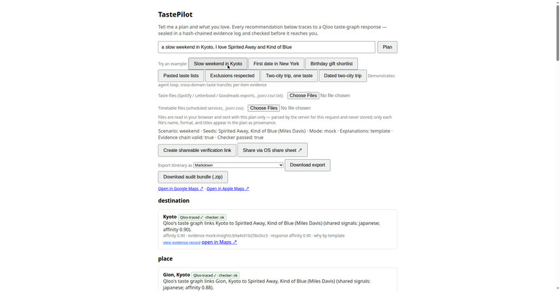 TastePilot – screenshot 1