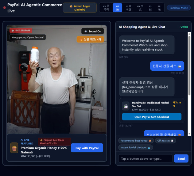 PayPal AI Agentic Commerce Live – screenshot 1