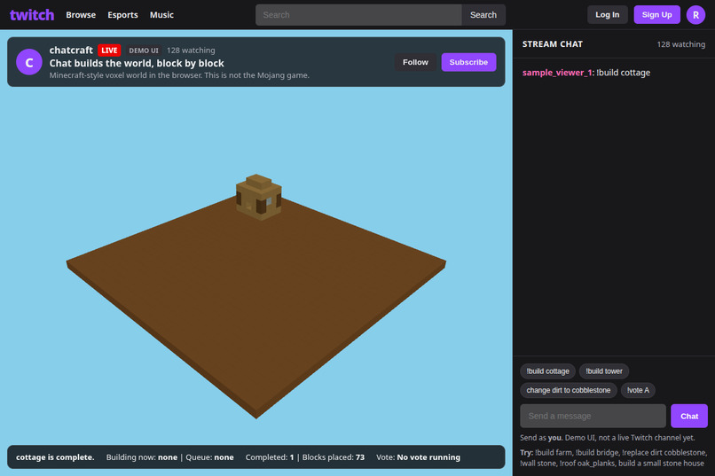 ChatCraft: Chat Builds the World – screenshot 1