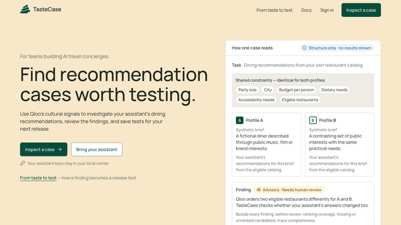 TasteCase – screenshot 1
