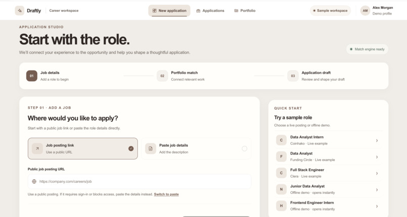 Draftly – AI Job Application Assistant – screenshot 3