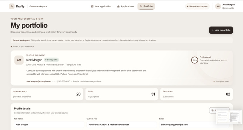 Draftly – AI Job Application Assistant – screenshot 9