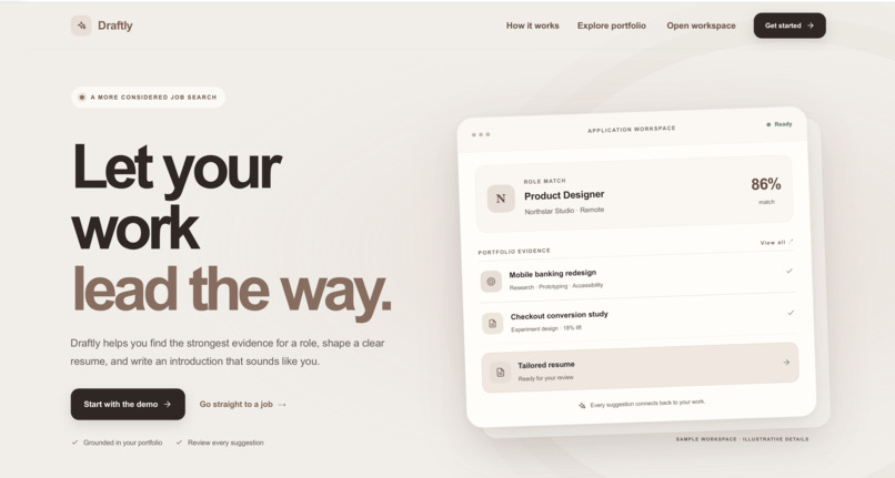 Draftly – AI Job Application Assistant – screenshot 1