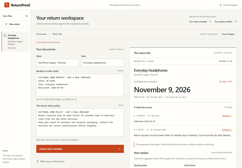 ReturnProof – screenshot 3