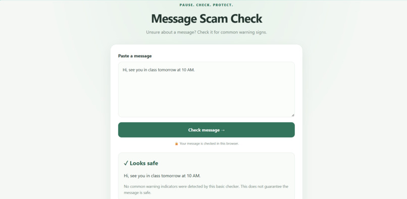 AI Scam Message Detector – screenshot 1