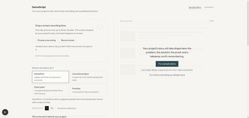 DemoScript – screenshot 1