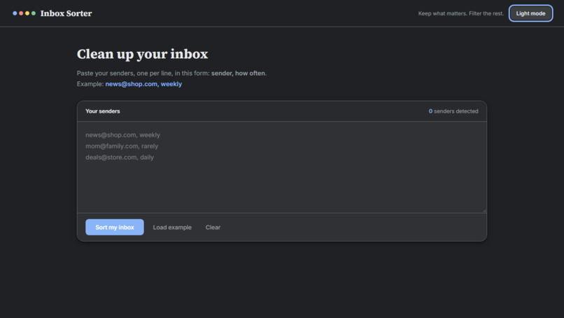 Inbox Sorter – screenshot 2