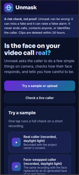 unmask – screenshot 1