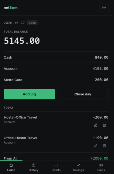 netSum – screenshot 1