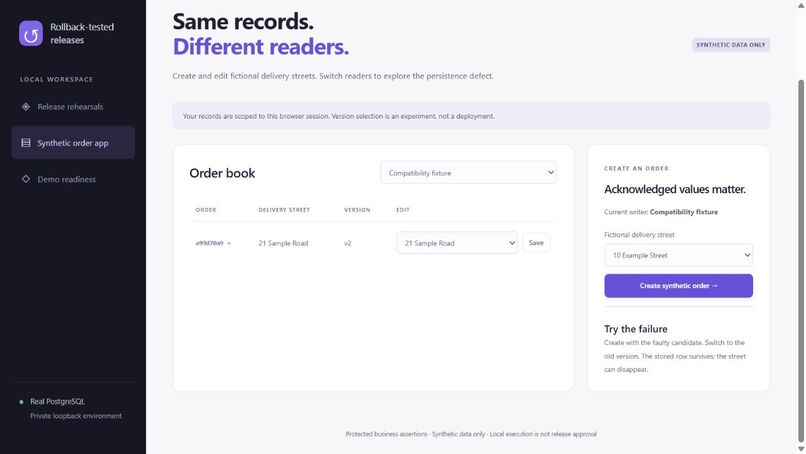 Rollback-tested releases – screenshot 2