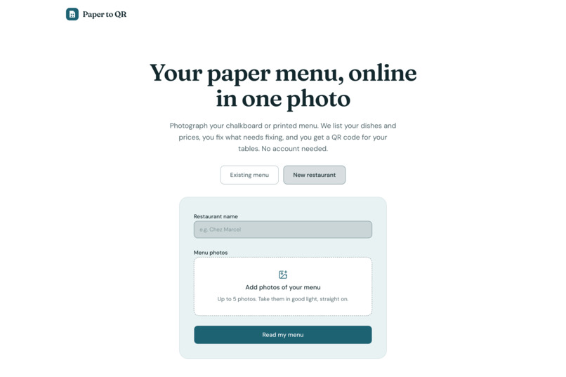 Paper to QR – screenshot 2