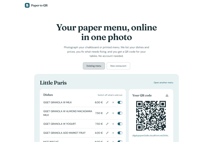 Paper to QR – screenshot 4