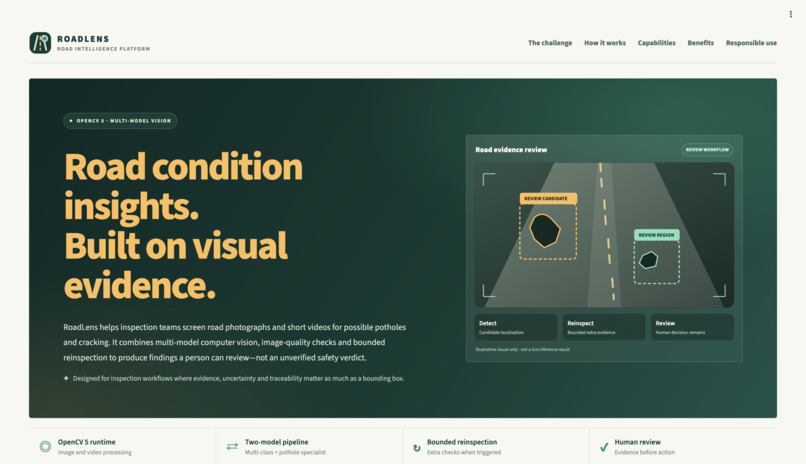 RoadLens — Agentic Road Damage Inspection – screenshot 1