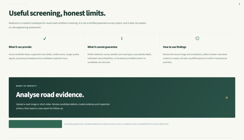 RoadLens — Agentic Road Damage Inspection – screenshot 2