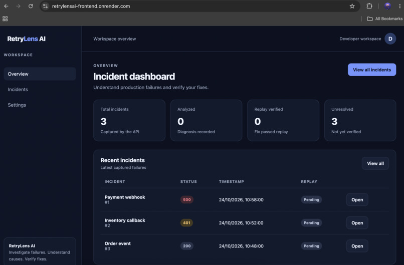 RetryLens AI – screenshot 1