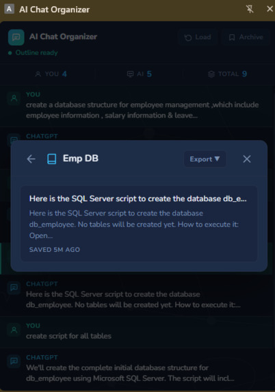AI Chat Organiser – screenshot 1
