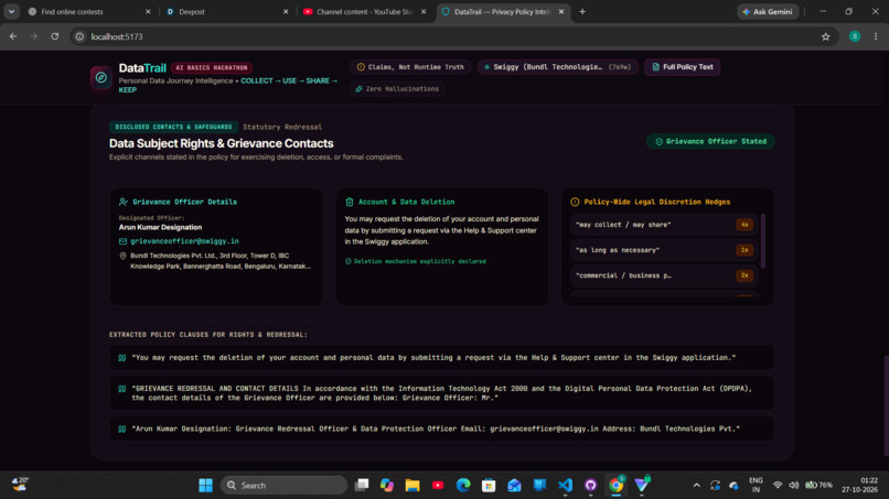 Datatrail – screenshot 2