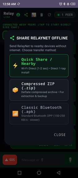 RelayNet 2.0: Offline Mesh Network – screenshot 2