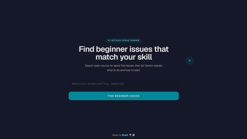 AI GITHUB ISSUE RADAR – screenshot 1